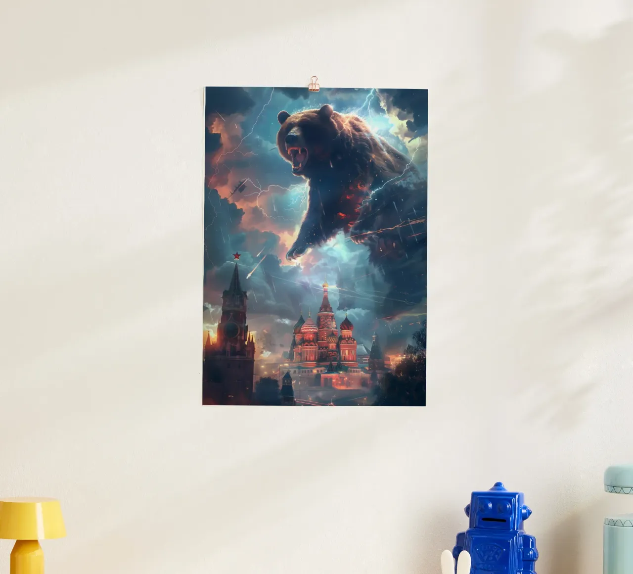 Orso su Mosca arte mistica e fantasy poster da WILD ART