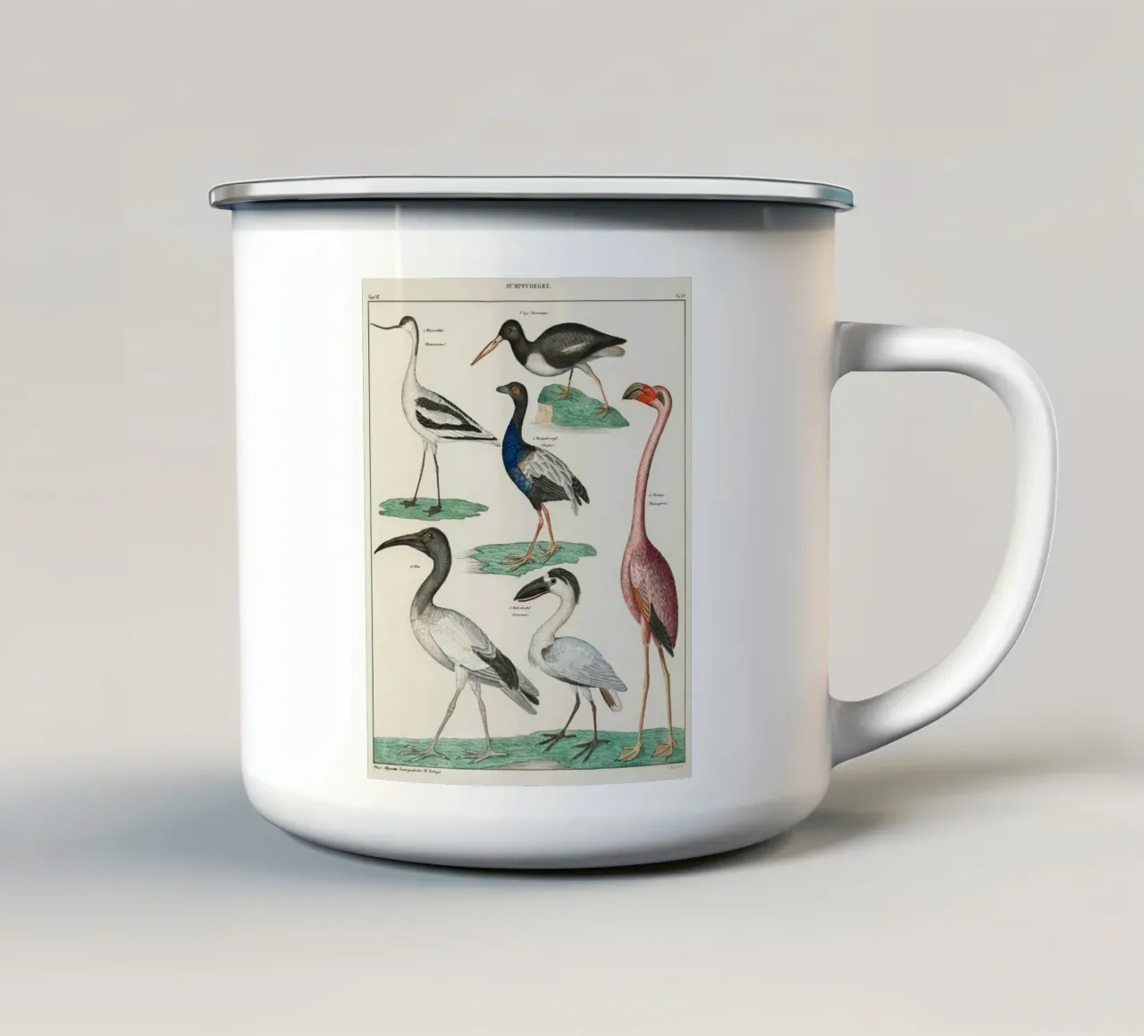 birds tazza in smalto da vintageshop