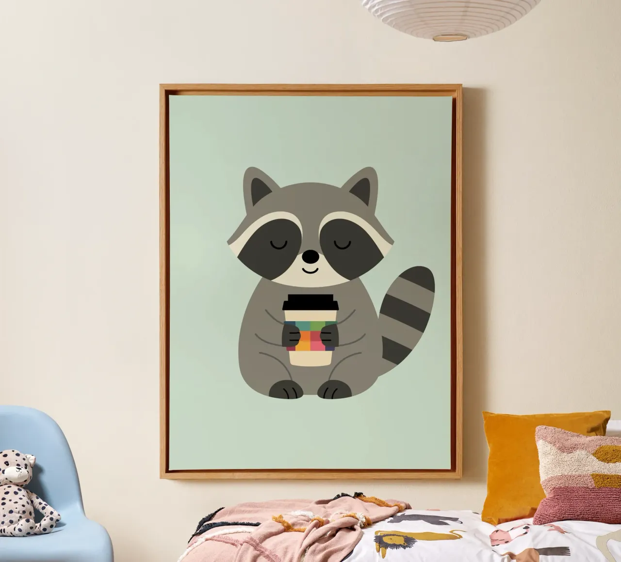 Wasbeer Koffietijd canvas met Baklijst van Andy Westface
