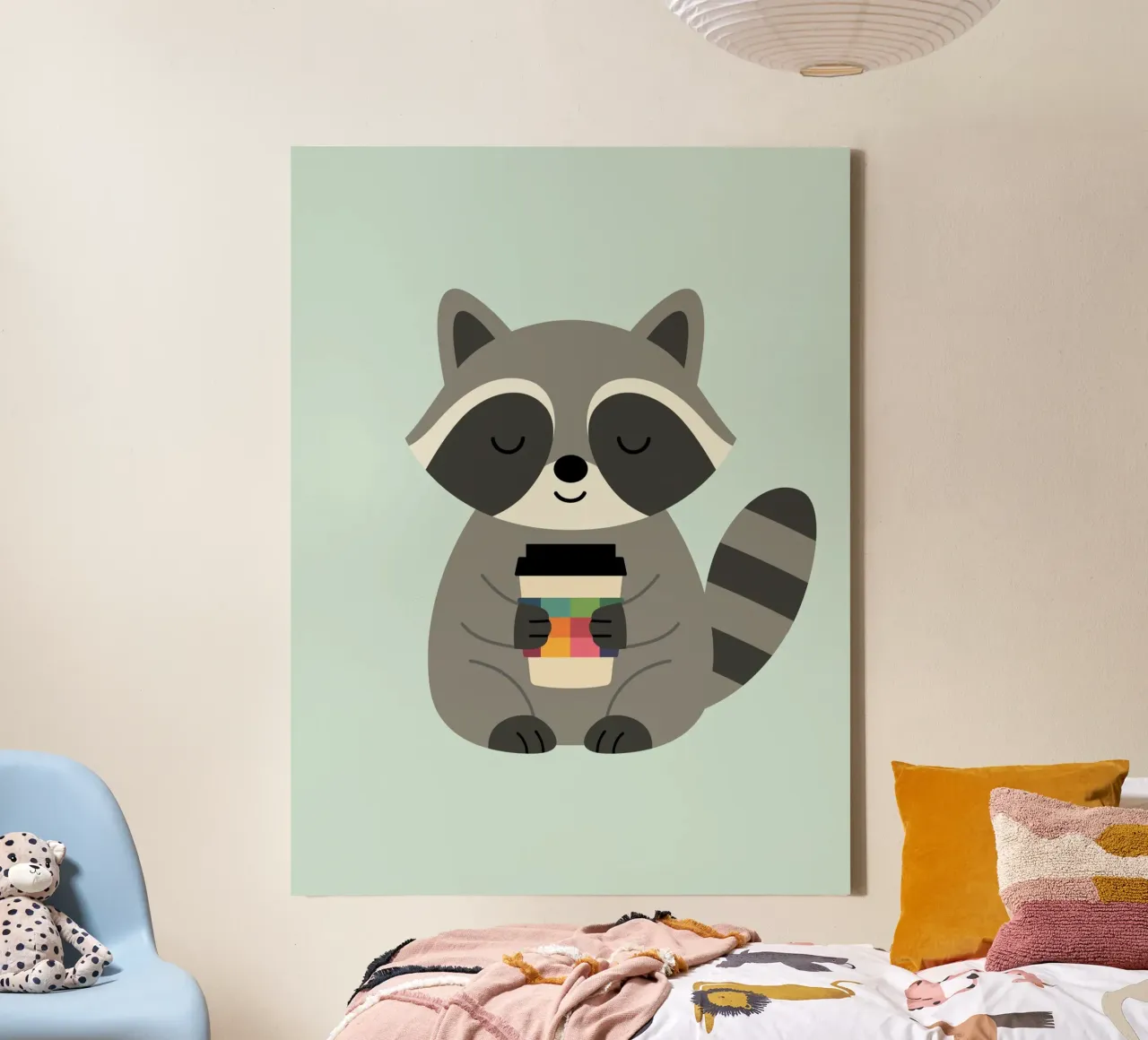 Wasbeer Koffietijd canvas met Baklijst van Andy Westface