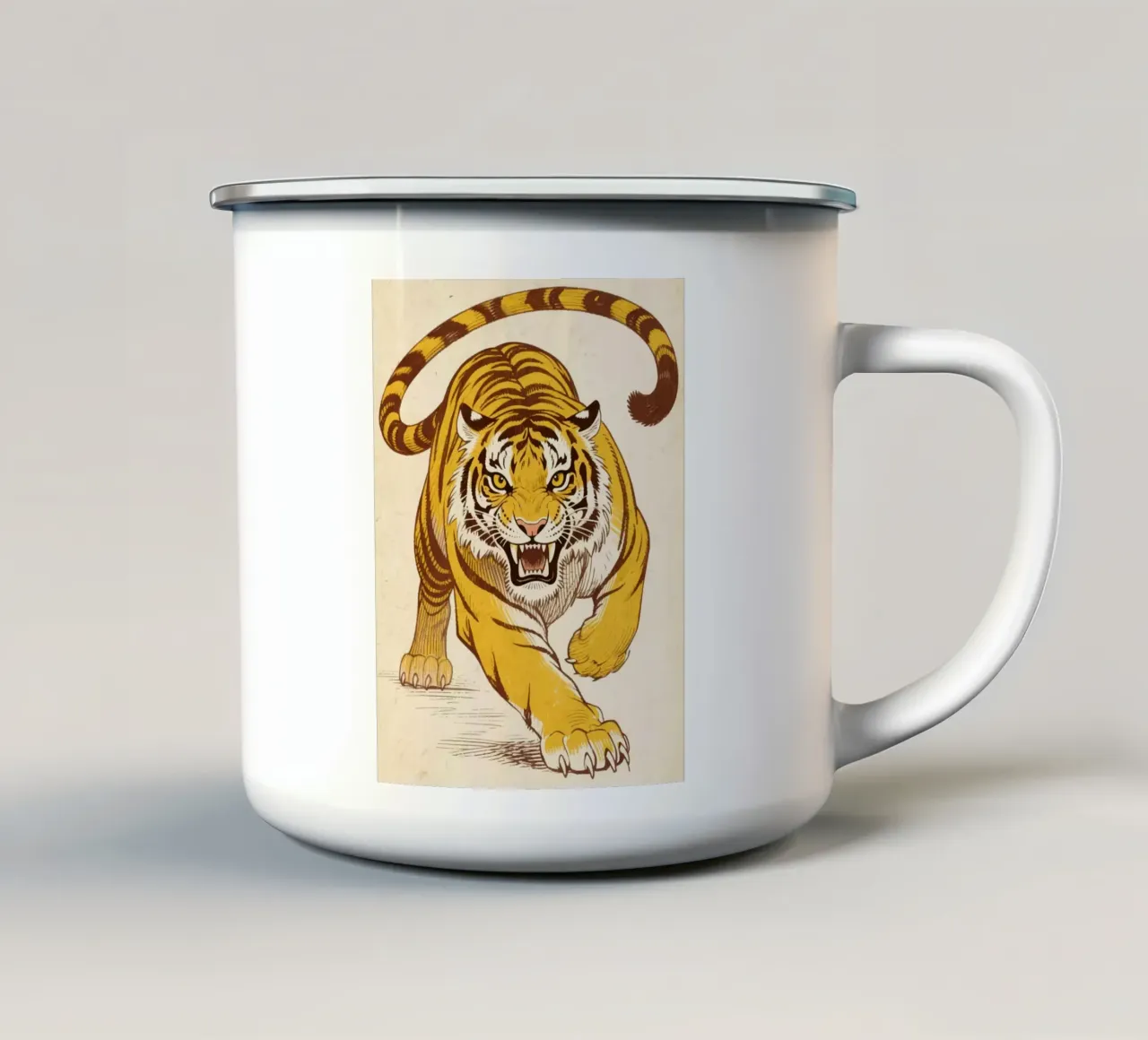 Tiger tazza in smalto da knowledge