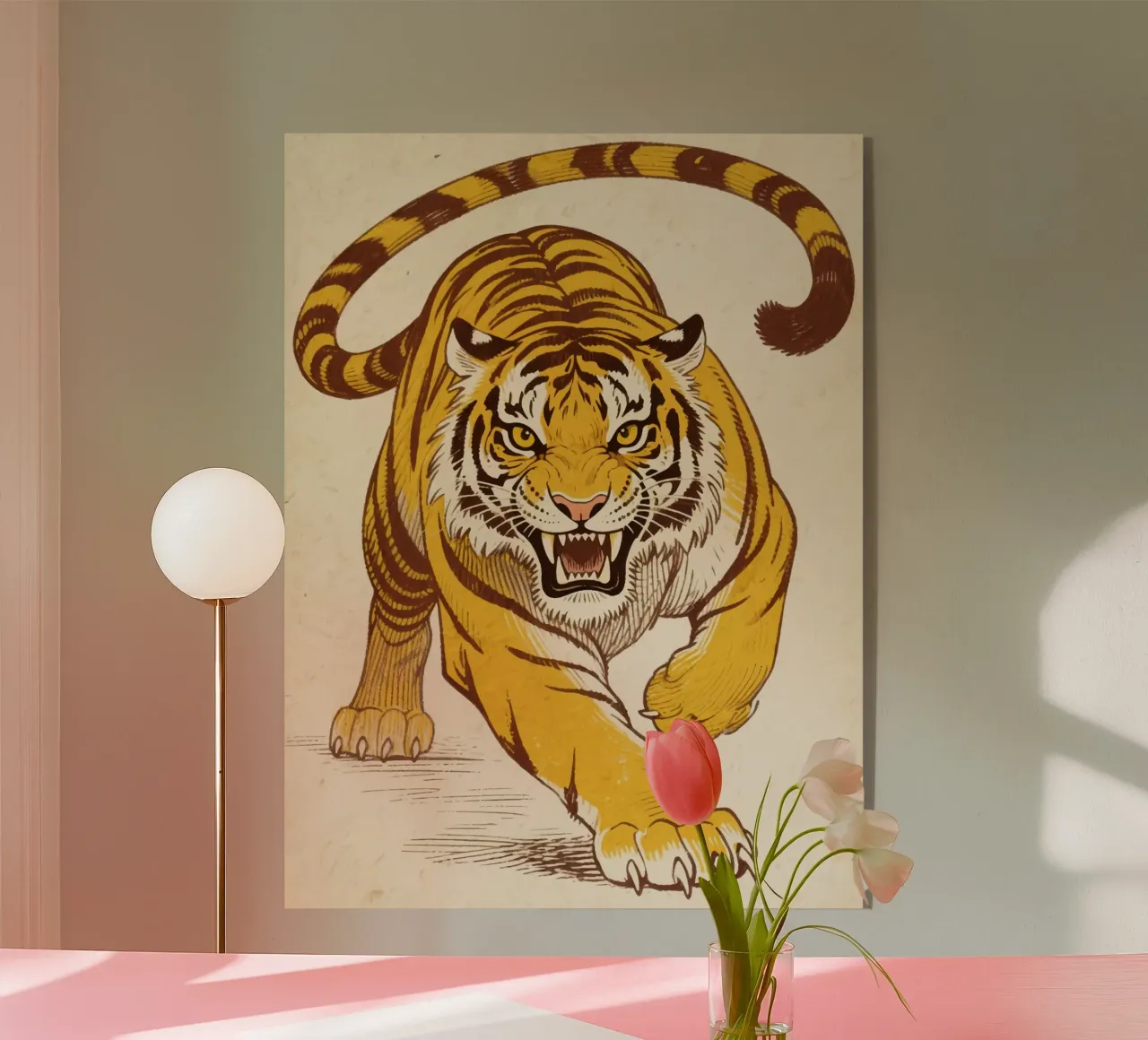 Tiger acryl van knowledge