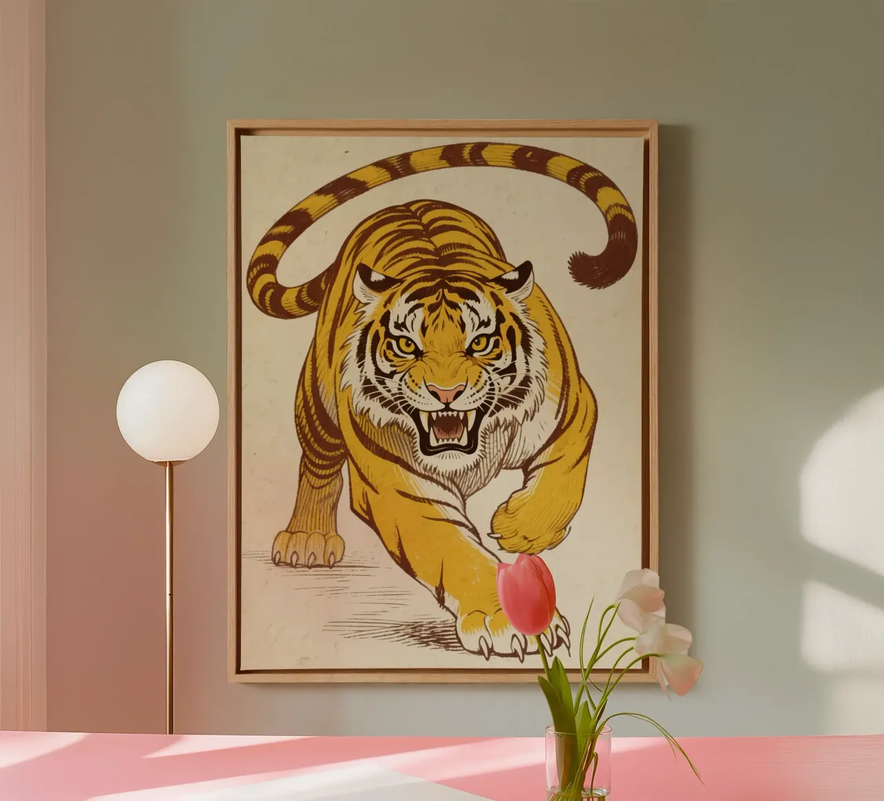 Tiger tela con Cornice a cassetta da knowledge