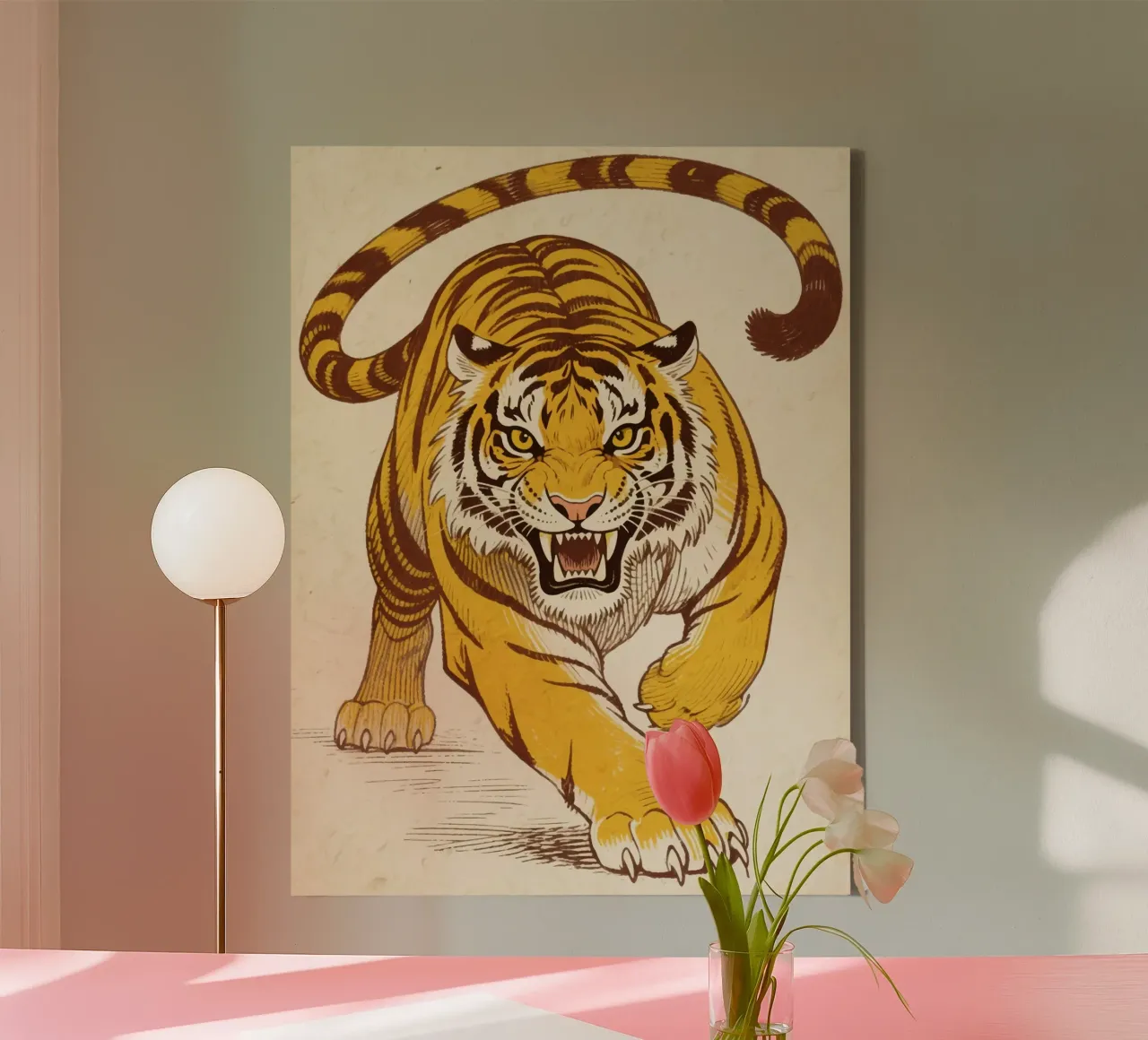 Tiger tela con Cornice a cassetta da knowledge