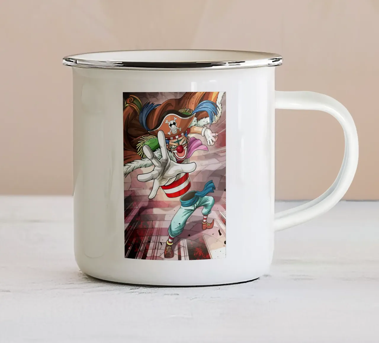 Buggy One Piece tazza in smalto da Dumery Art