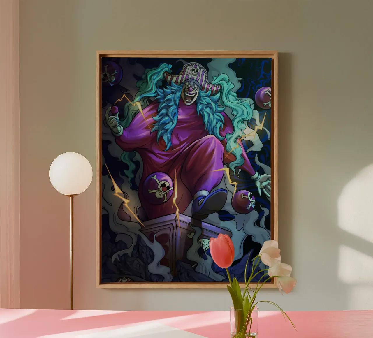 Buggy Yonkou One Piece tela con Cornice a cassetta da Dumery Art