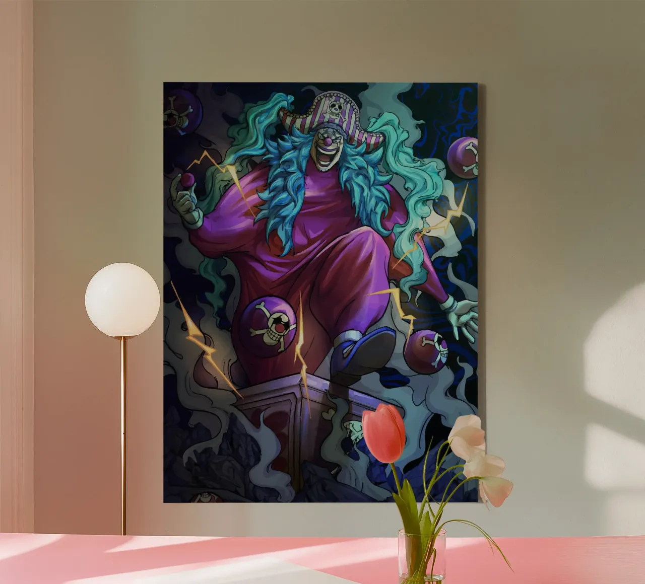 Buggy Yonkou One Piece tela con Cornice a cassetta da Dumery Art