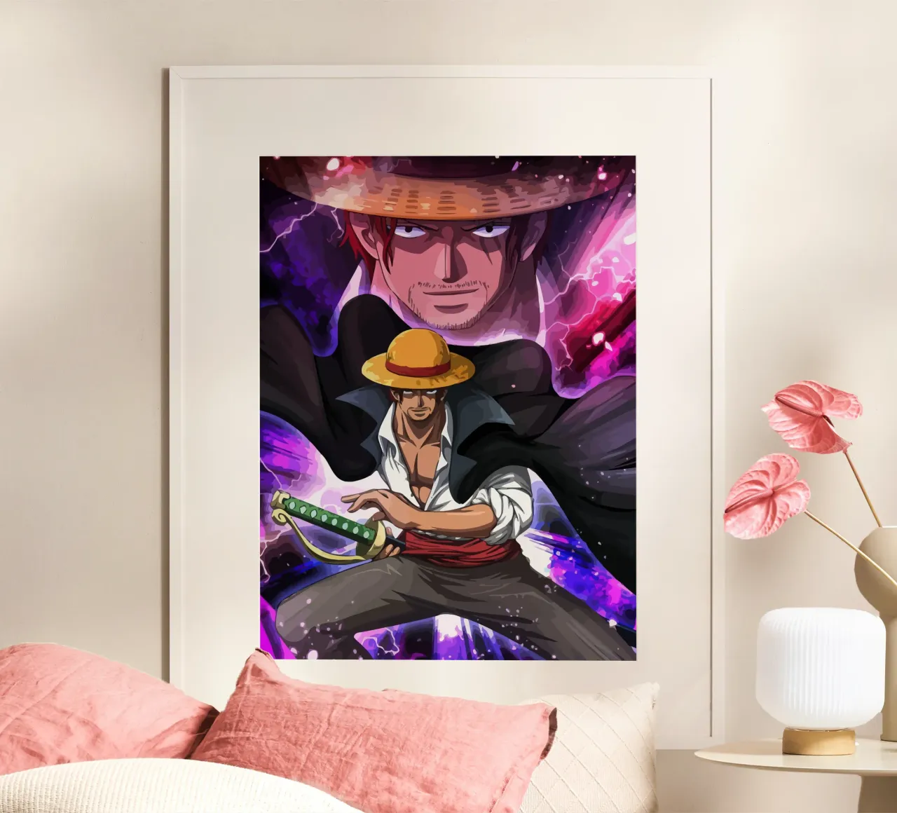 Akagami Shanks poster con telaio in legno da Dumery Art