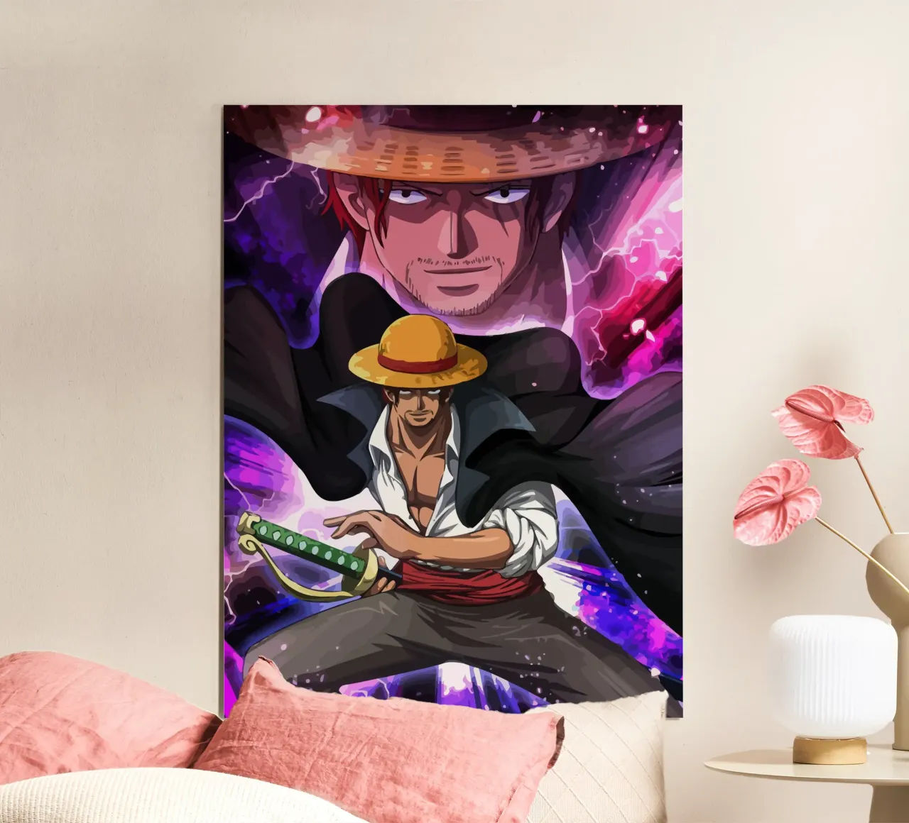 Akagami Shanks poster con telaio in legno da Dumery Art