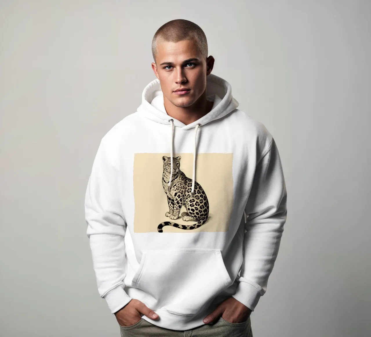 Leopardo felpa con cappuccio da knowledge
