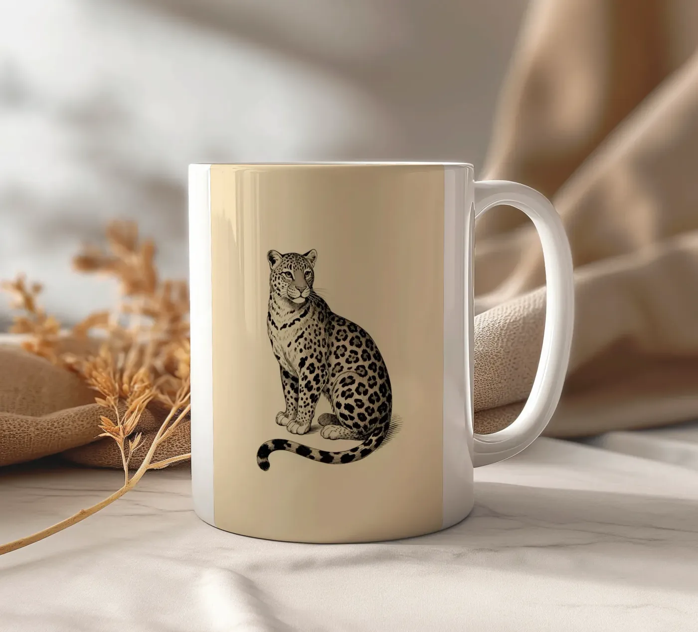 Leopard ceramic mug by knowledge