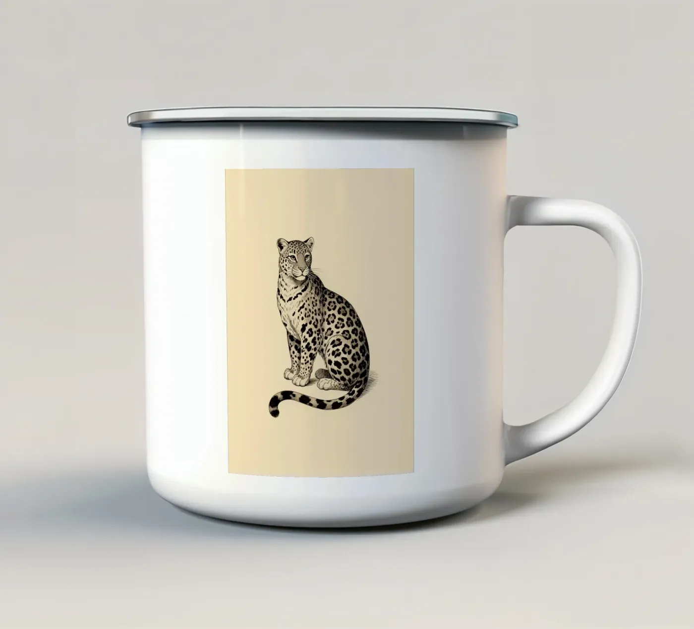 Leopard enamel mug by knowledge