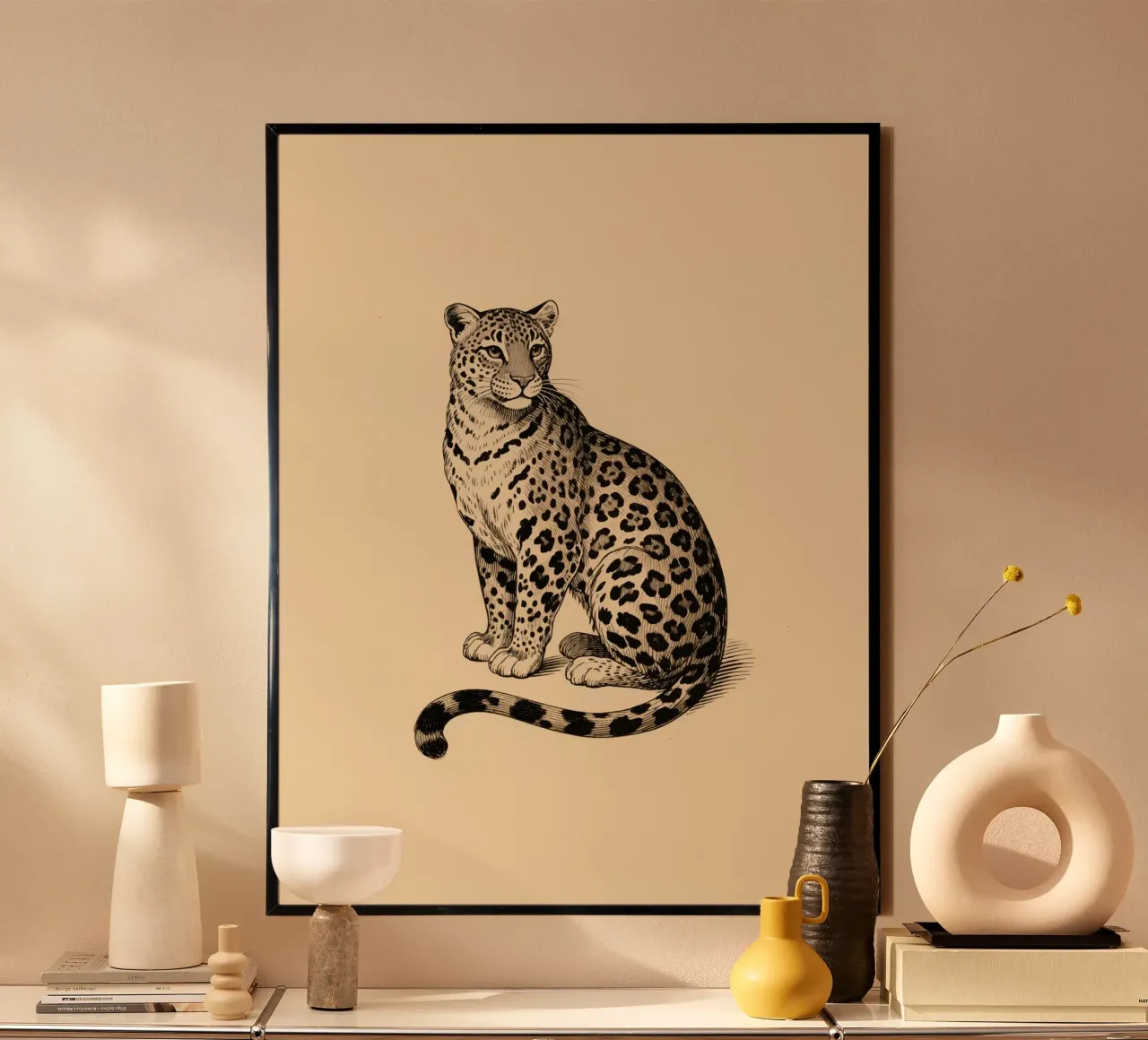 Leopardo poster con telaio in alluminio da knowledge