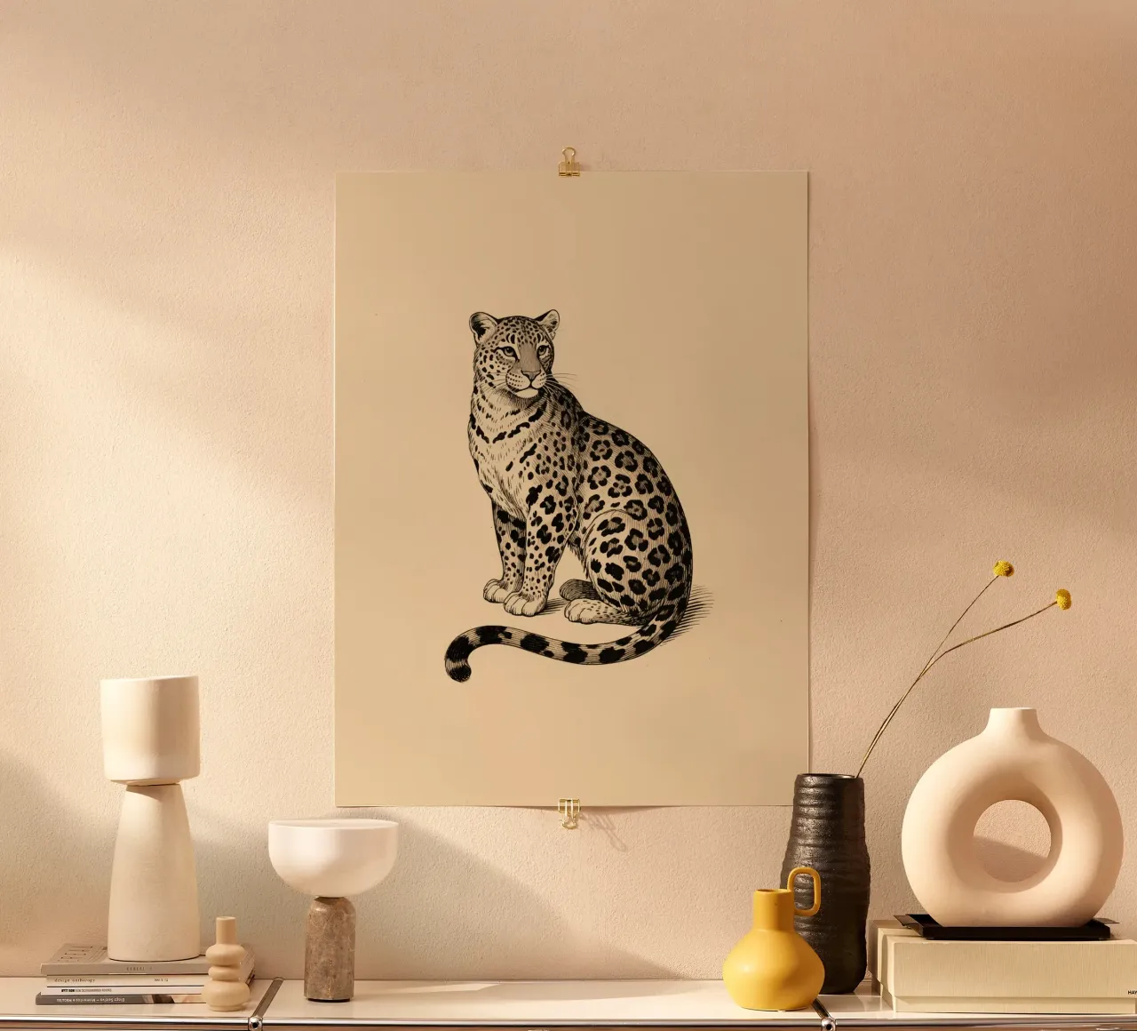 Leopardo poster con telaio in alluminio da knowledge
