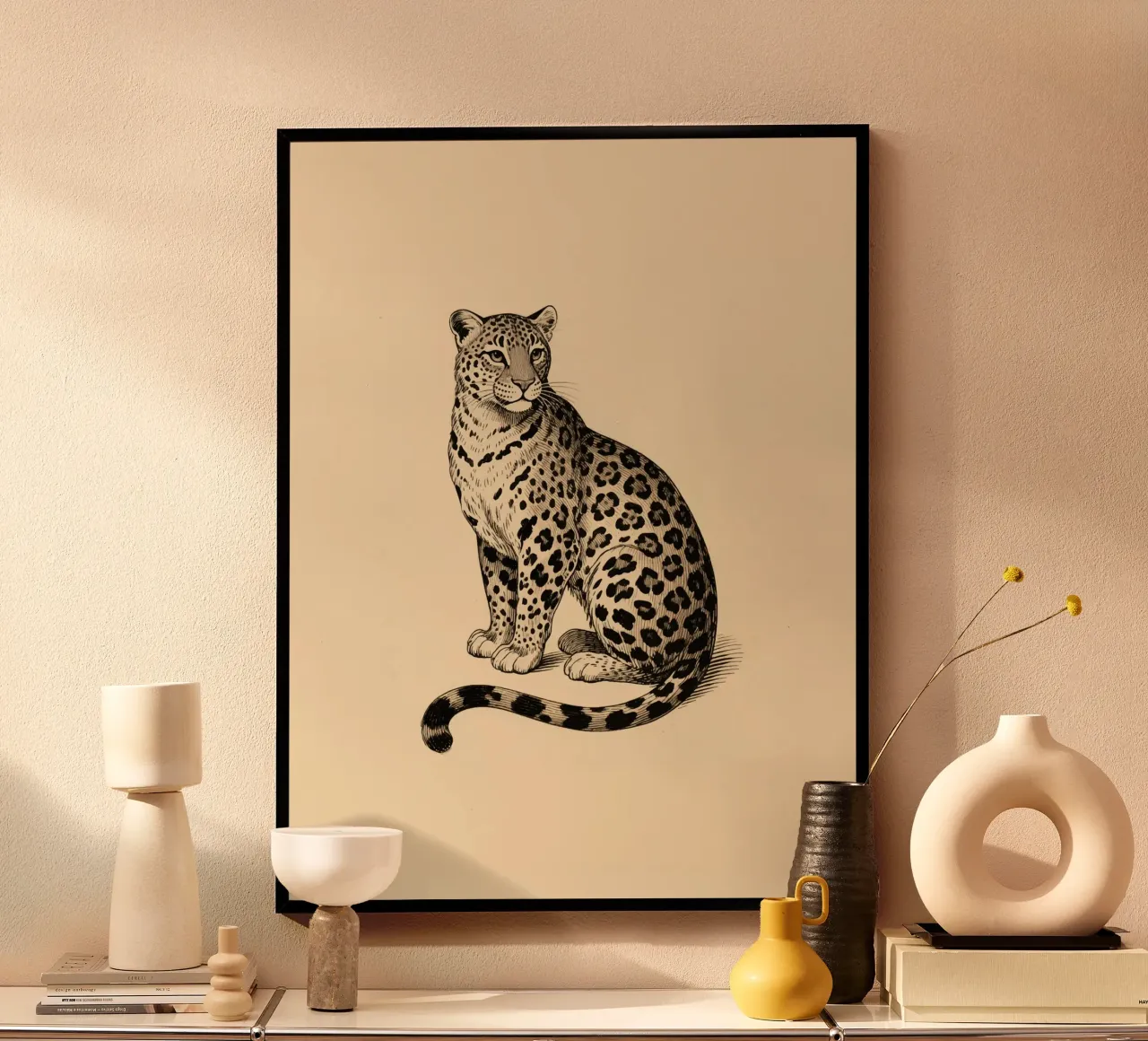 Leopardo poster con telaio in alluminio da knowledge