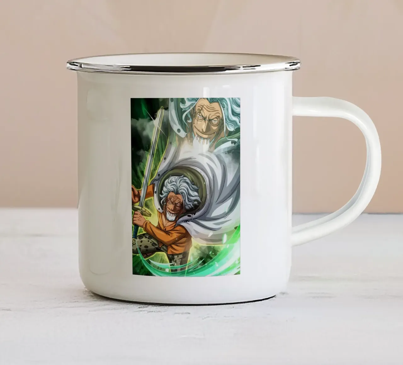 Silver Rayleigh One Piece tazza in smalto da Dumery Art