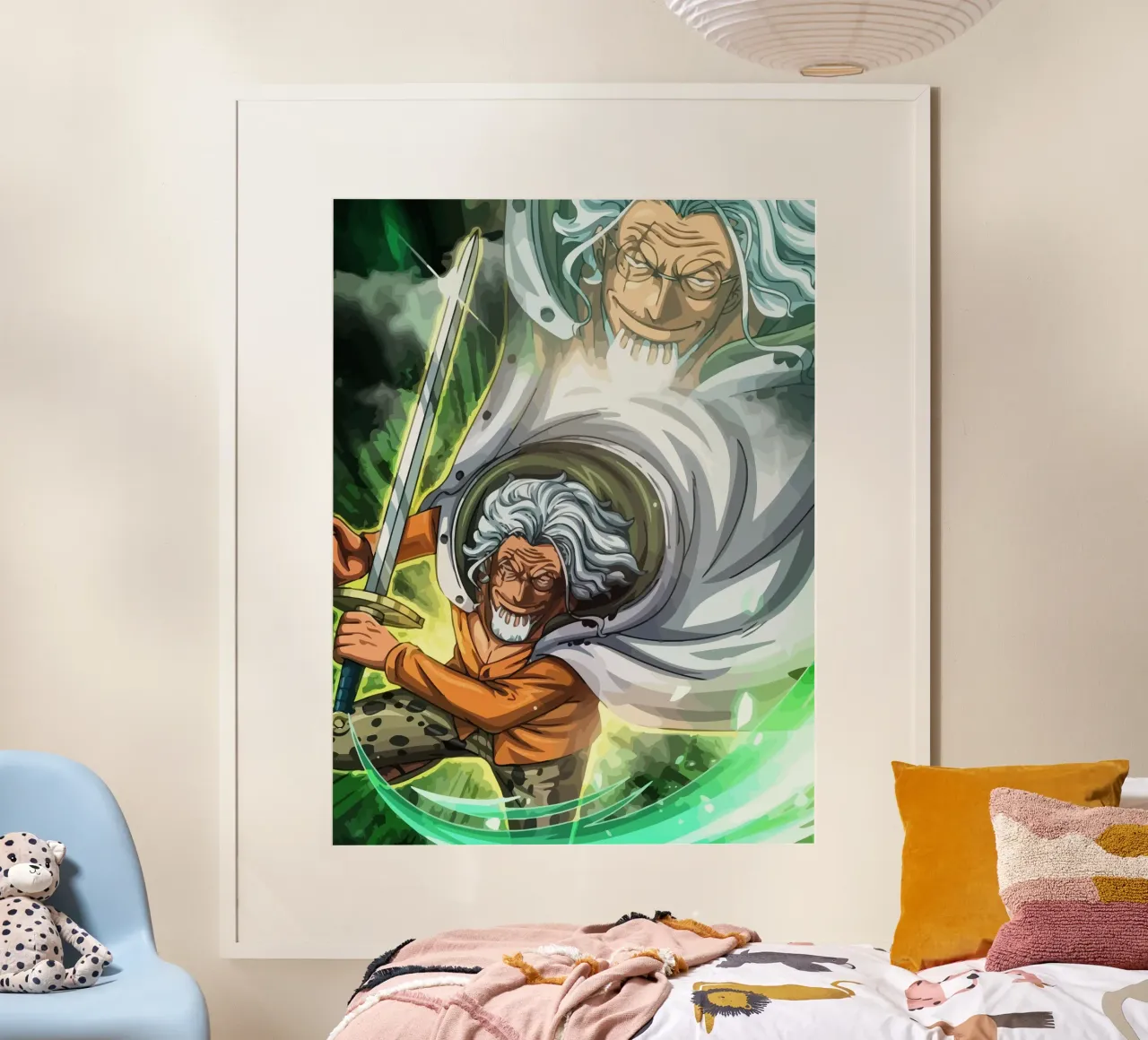 Silver Rayleigh One Piece poster con telaio in plastica da Dumery Art