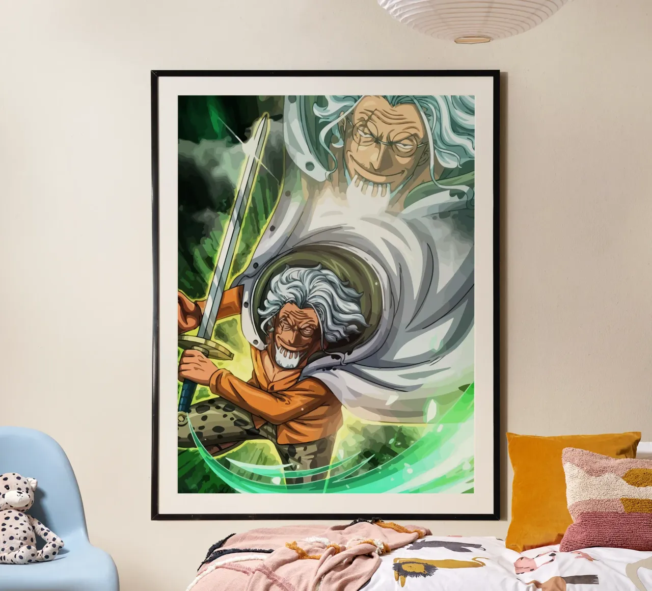 Silver Rayleigh One Piece poster con telaio in plastica da Dumery Art