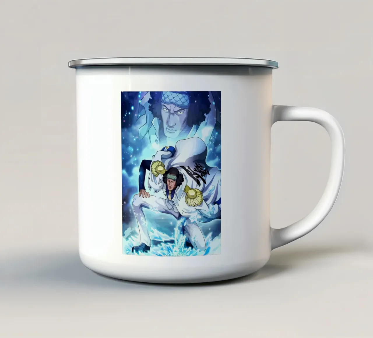 Kuzan Aokiji One Piece tazza in smalto da Dumery Art
