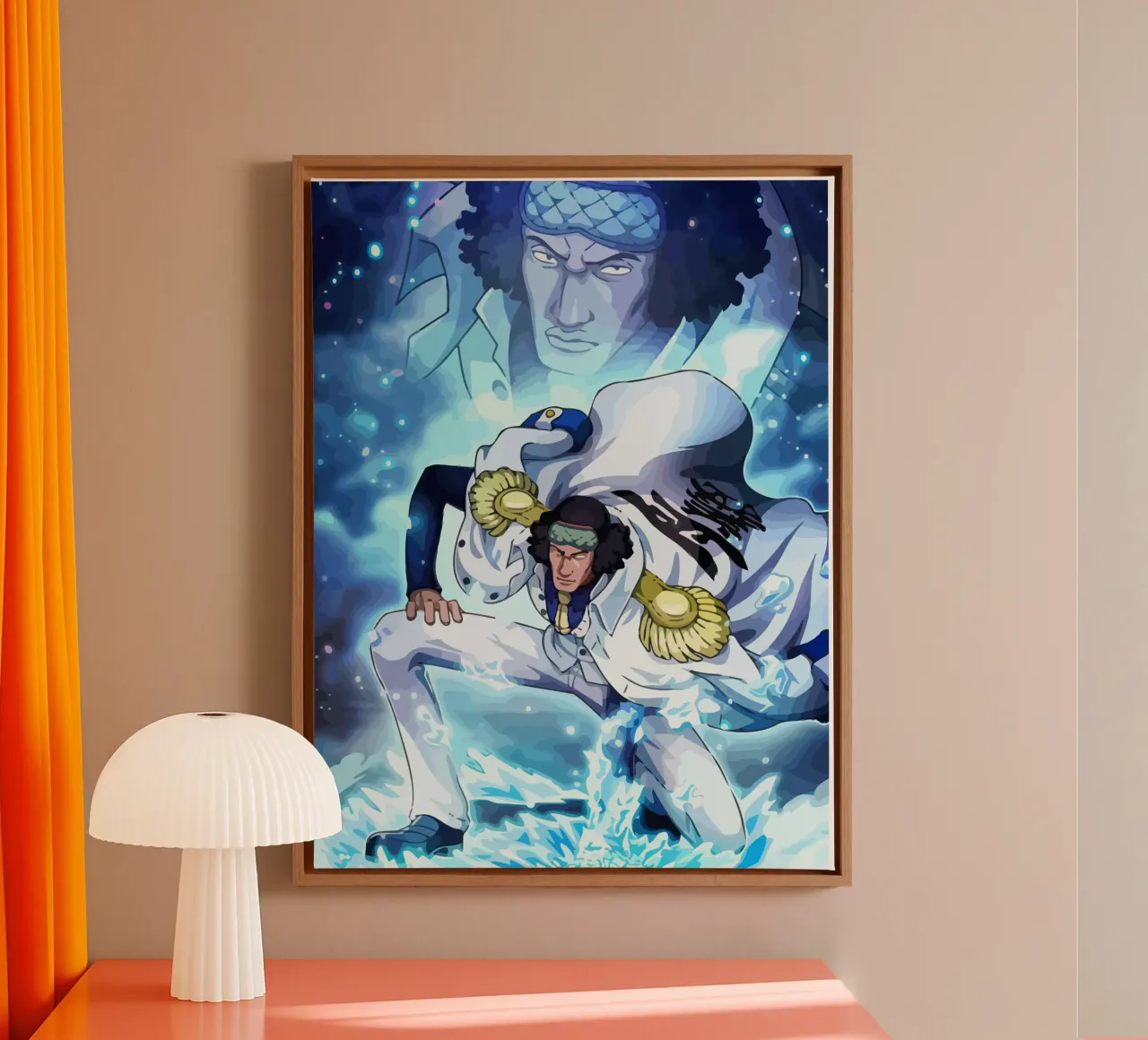 Kuzan Aokiji One Piece tela con Cornice a cassetta da Dumery Art
