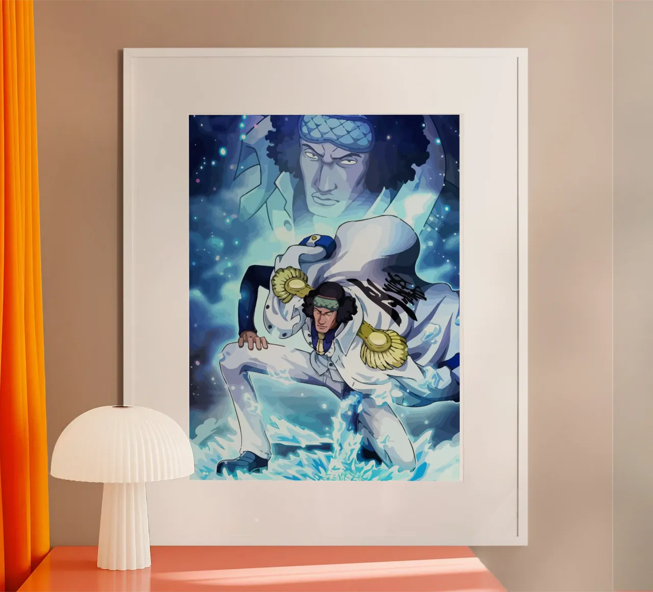 Kuzan Aokiji One Piece poster con telaio in legno da Dumery Art