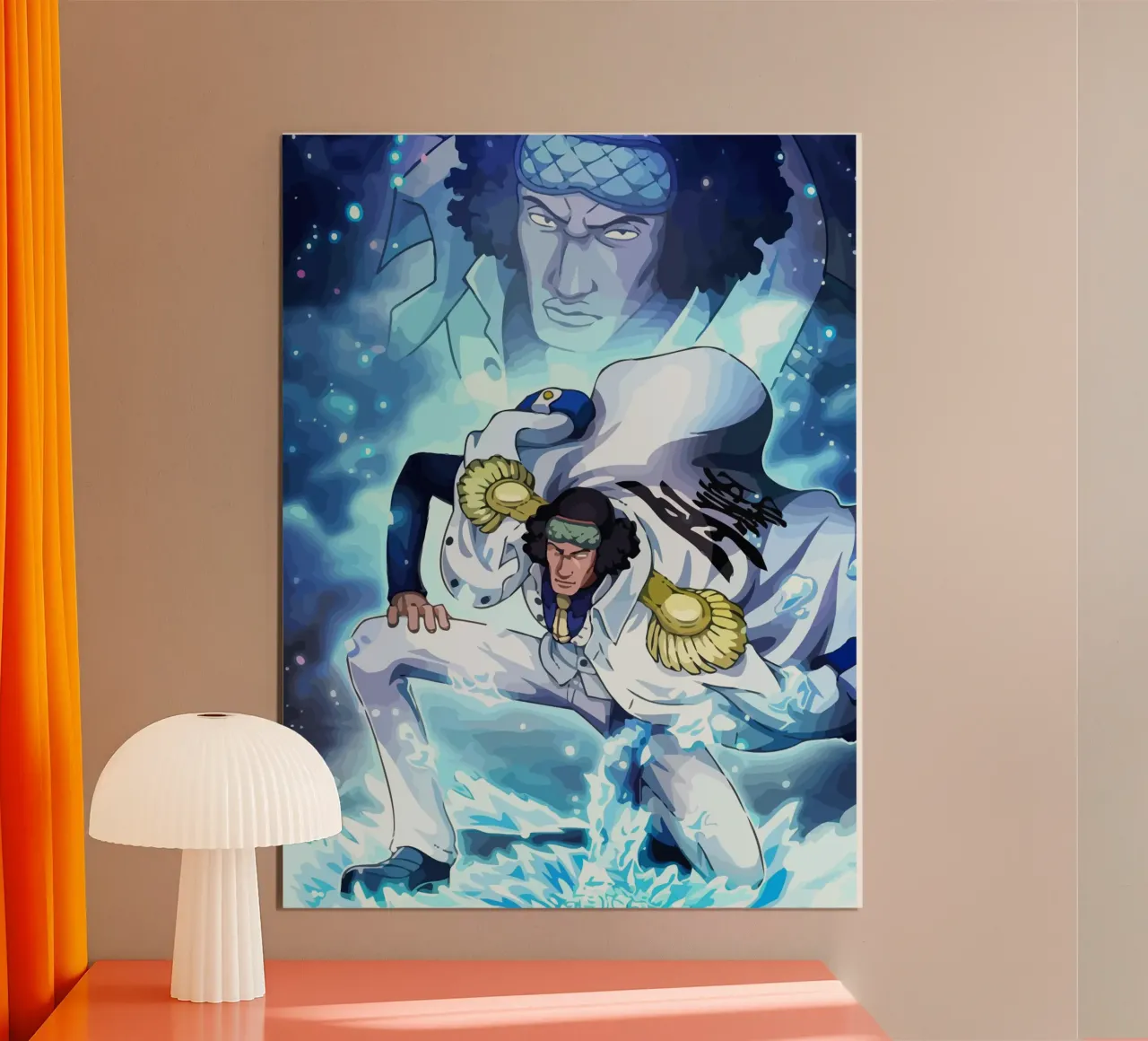 Kuzan Aokiji One Piece poster con telaio in legno da Dumery Art
