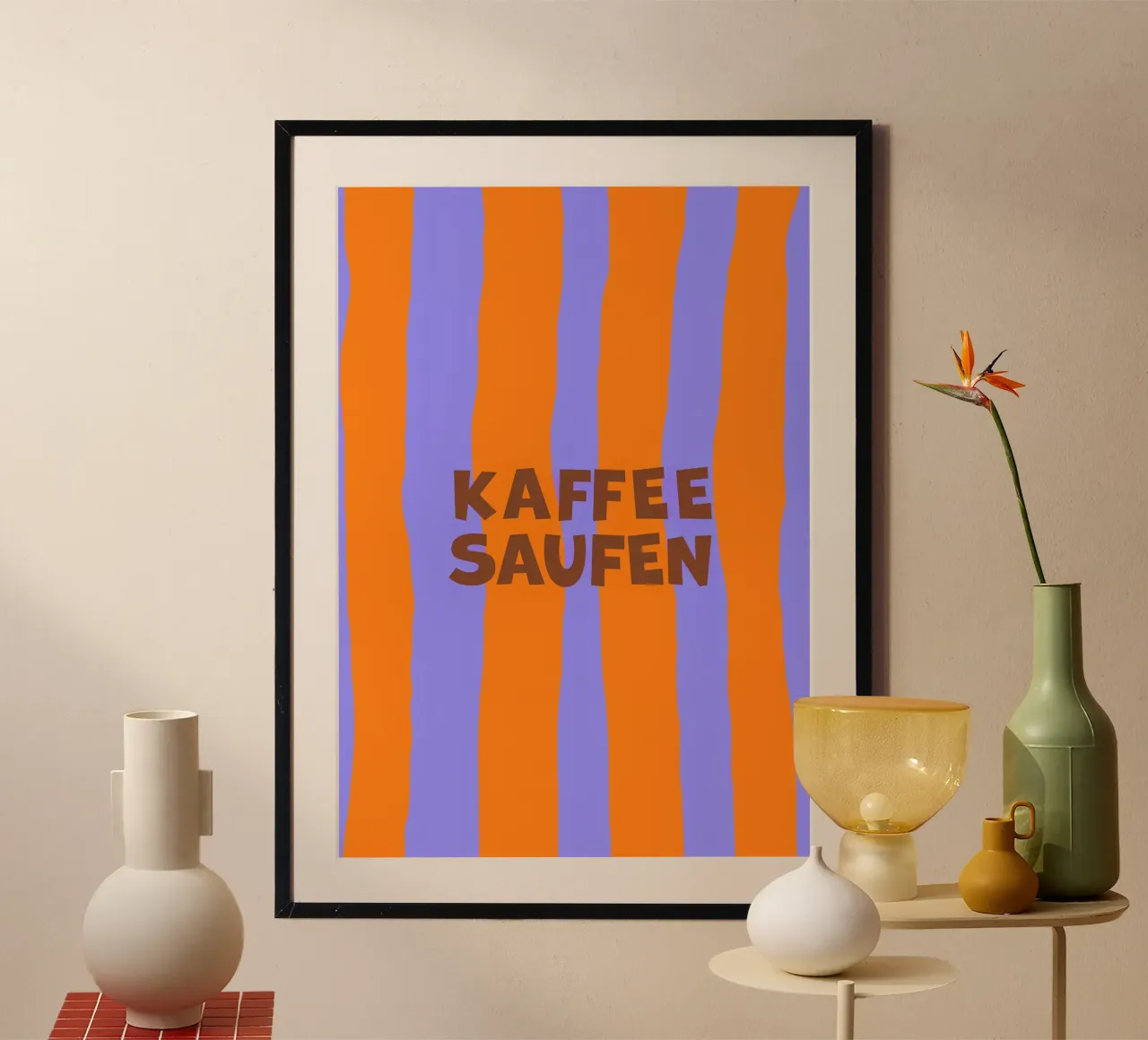 Kaffee saufen. (in fünf Varianten verfügbar) poster da FRICKE DESIGN
