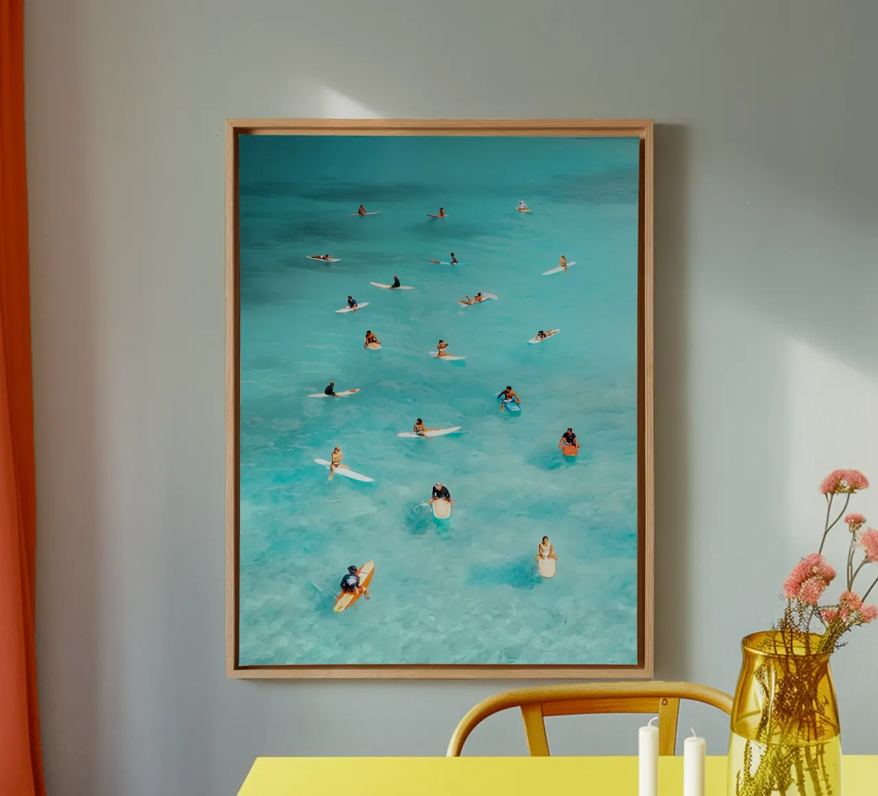 Wachten op golven canvas met Baklijst van Eldon S Kiser