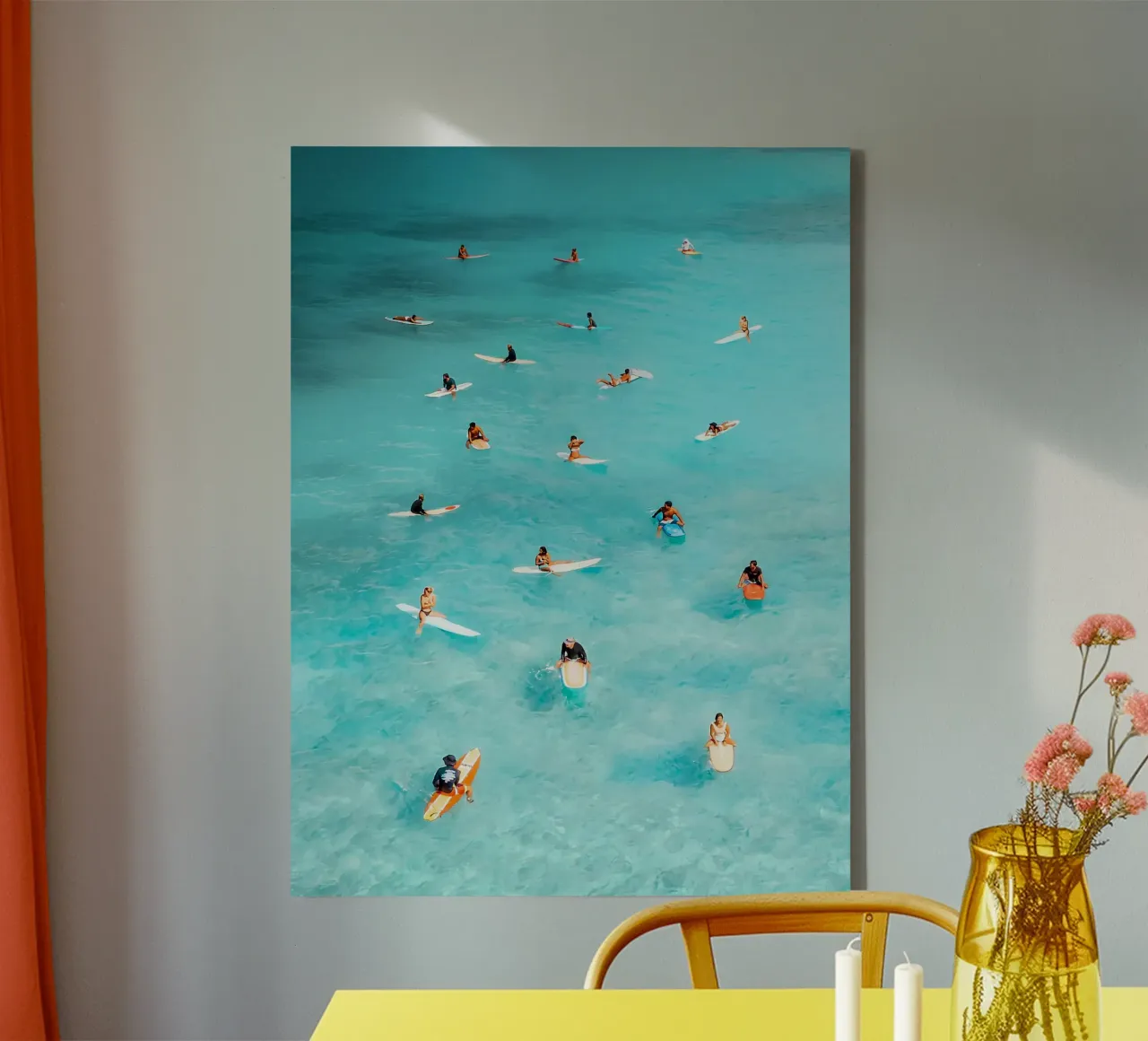 Wachten op golven canvas met Baklijst van Eldon S Kiser