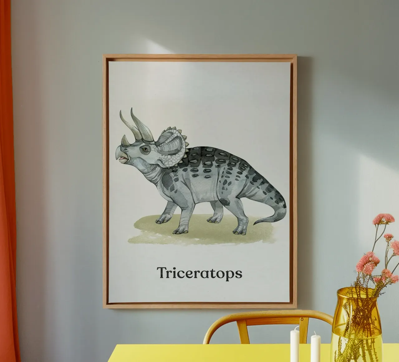 Triceratops tela con Cornice a cassetta da Eldon S Kiser