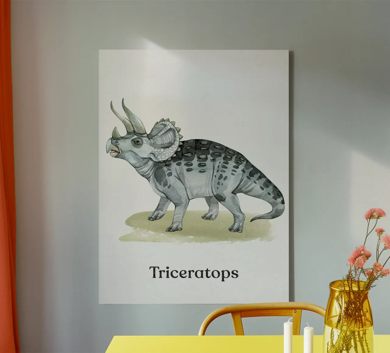 Triceratops tela con Cornice a cassetta da Eldon S Kiser