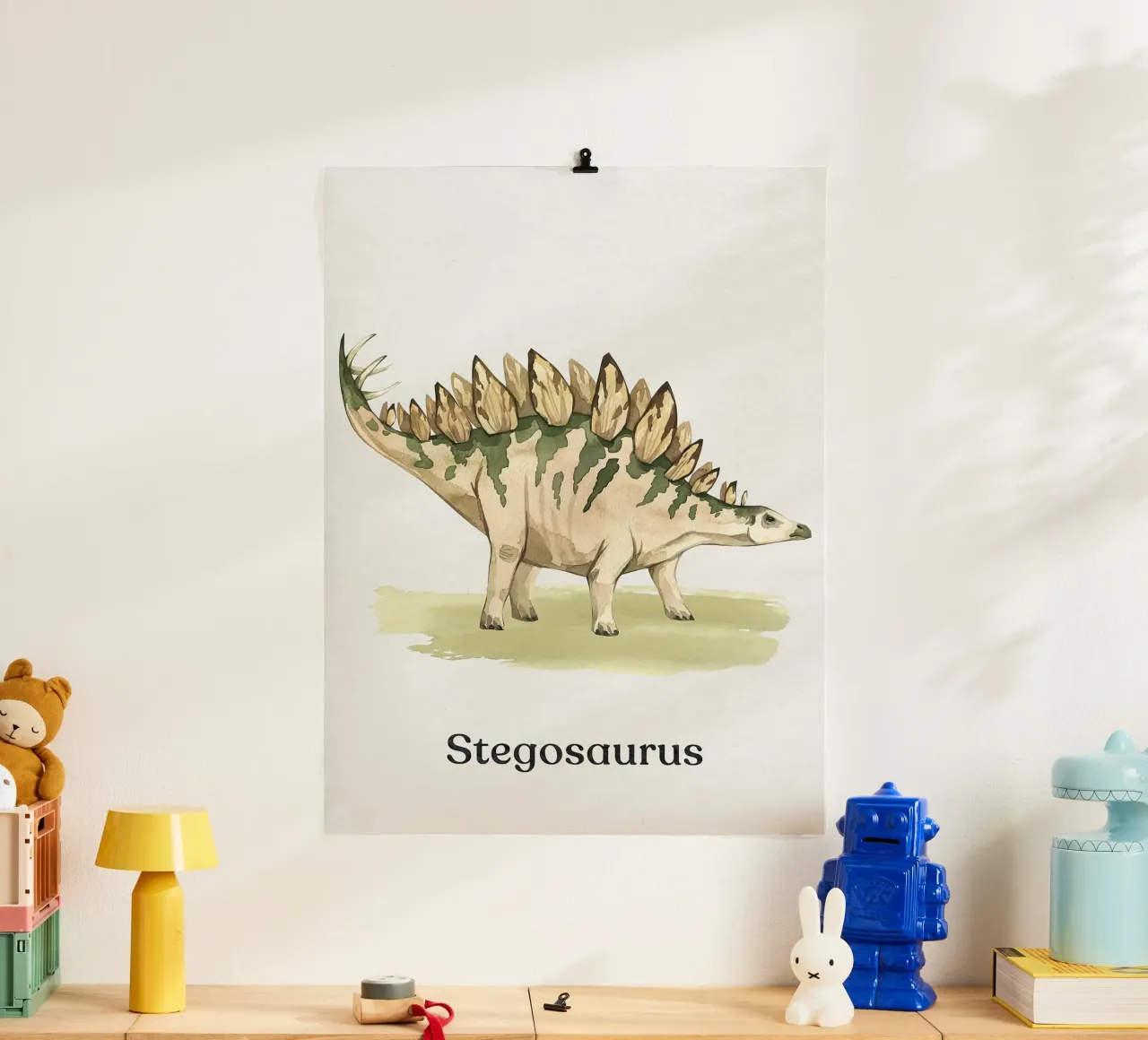 Stegosauro poster con telaio in alluminio da Eldon S Kiser