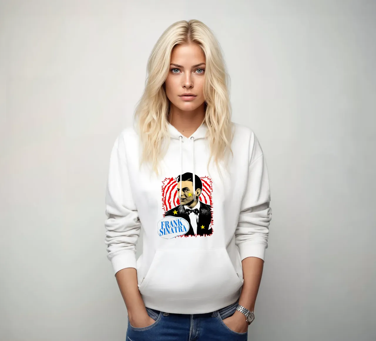 Silhouette in stile Frank Sinatra POP felpa con cappuccio da igoshdesigns