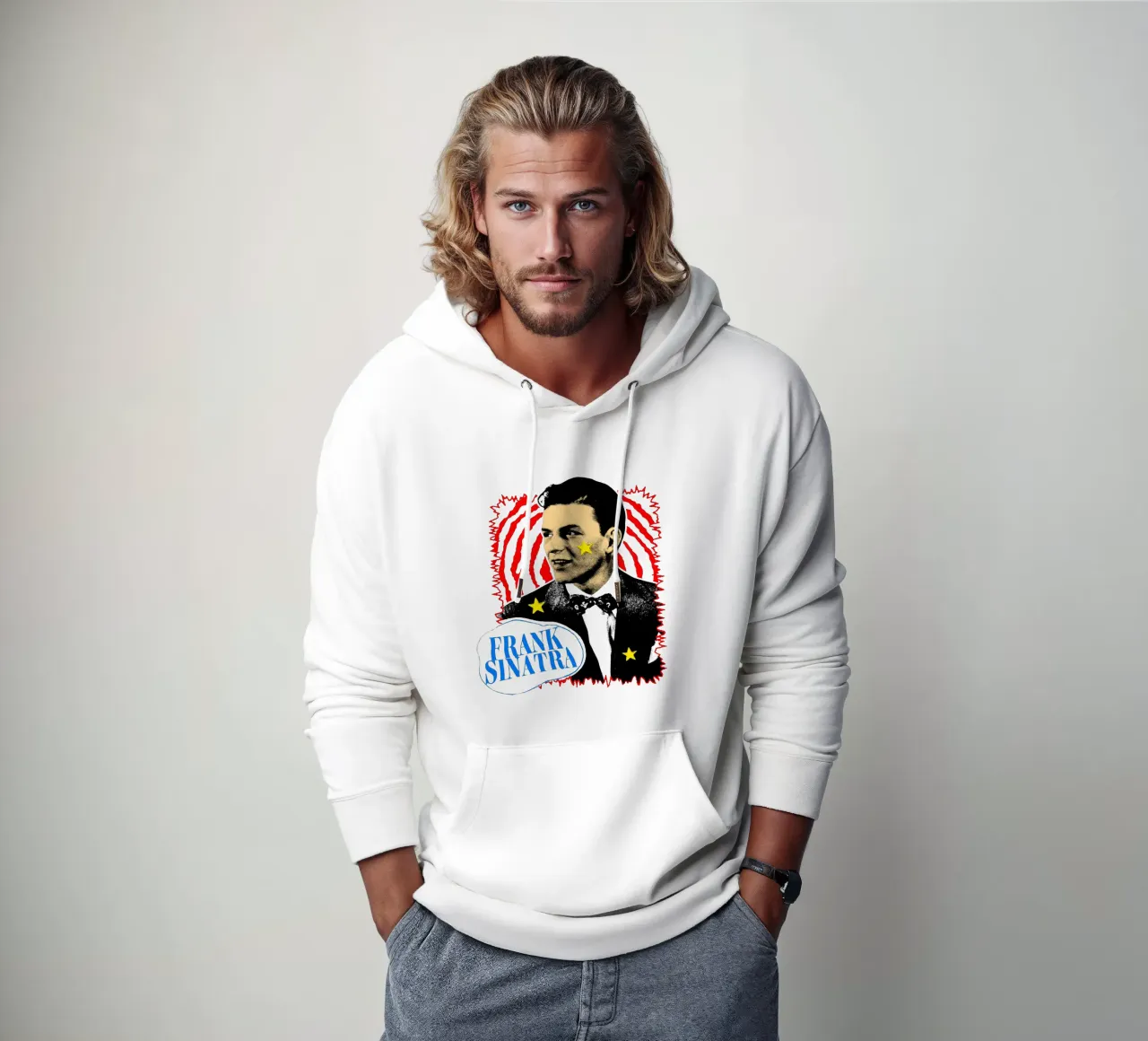 Silhouette in stile Frank Sinatra POP felpa con cappuccio da igoshdesigns