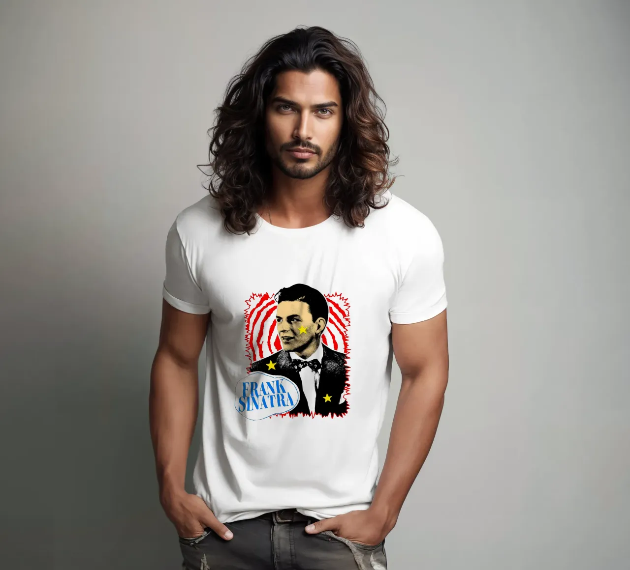 Silhouette in stile Frank Sinatra POP t-shirt da igoshdesigns