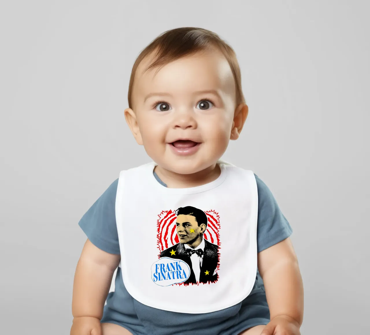 Silhouette in stile Frank Sinatra POP bavaglino da igoshdesigns