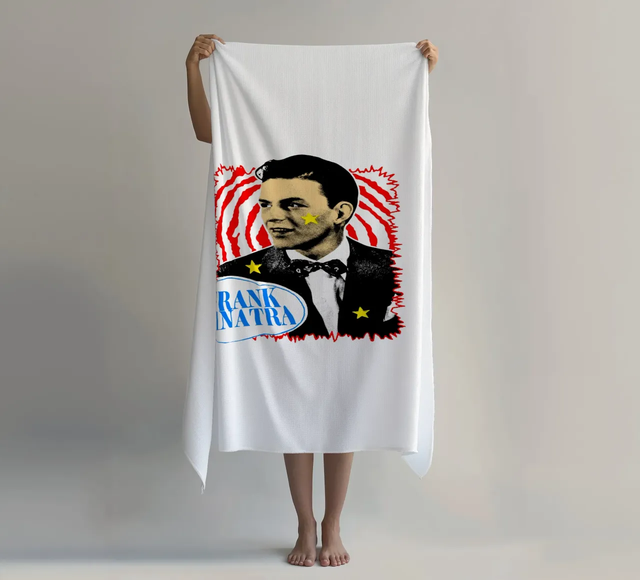 Silhouette in stile Frank Sinatra POP telo mare da igoshdesigns