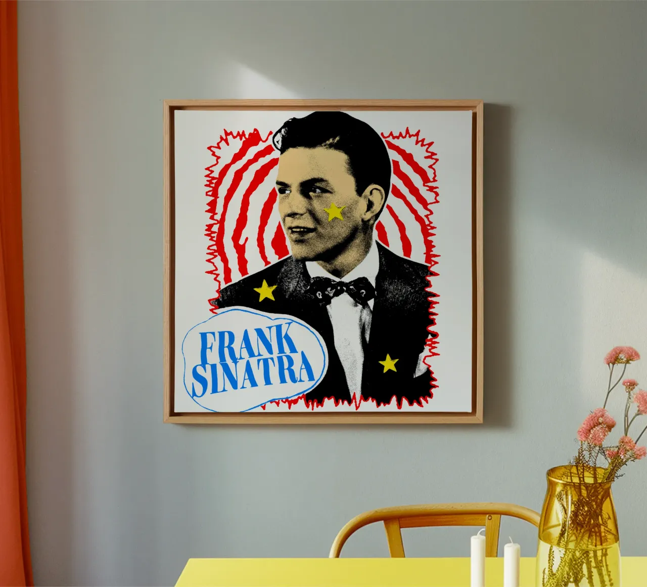Silhouette in stile Frank Sinatra POP tela con Cornice a cassetta da igoshdesigns