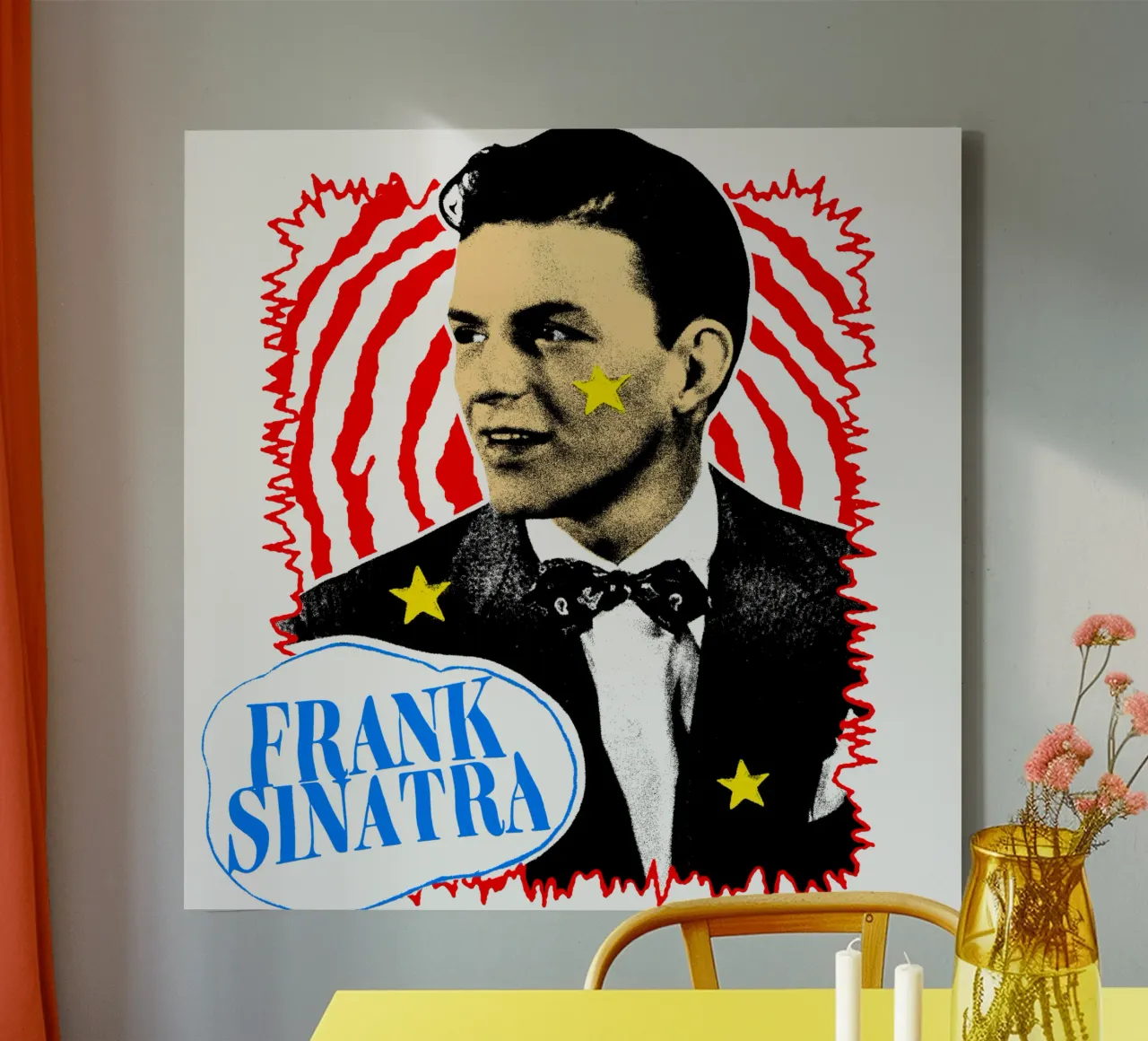 Silhouette in stile Frank Sinatra POP tela con Cornice a cassetta da igoshdesigns