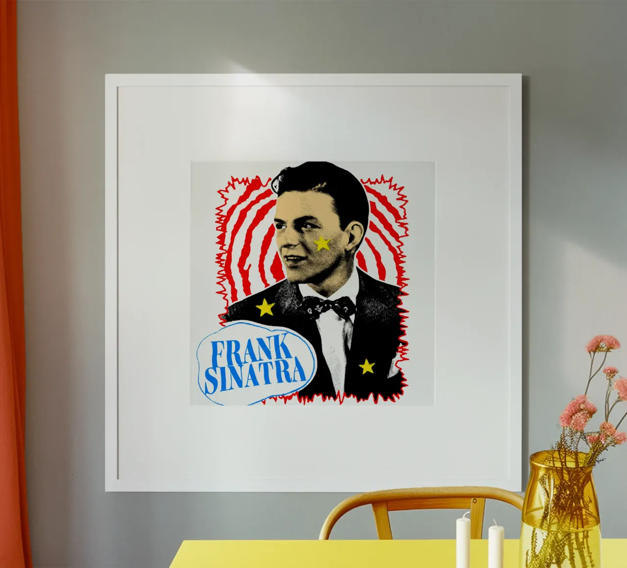 Silhouette in stile Frank Sinatra POP poster con telaio in plastica da igoshdesigns