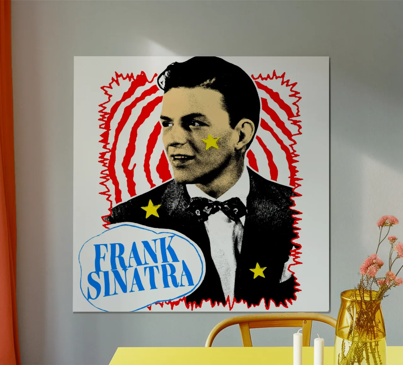 Silhouette in stile Frank Sinatra POP poster con telaio in plastica da igoshdesigns