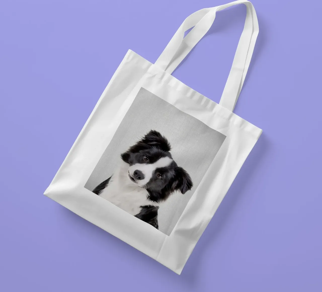 Border Collie colorato borsa in juta da Leonard R Sadler
