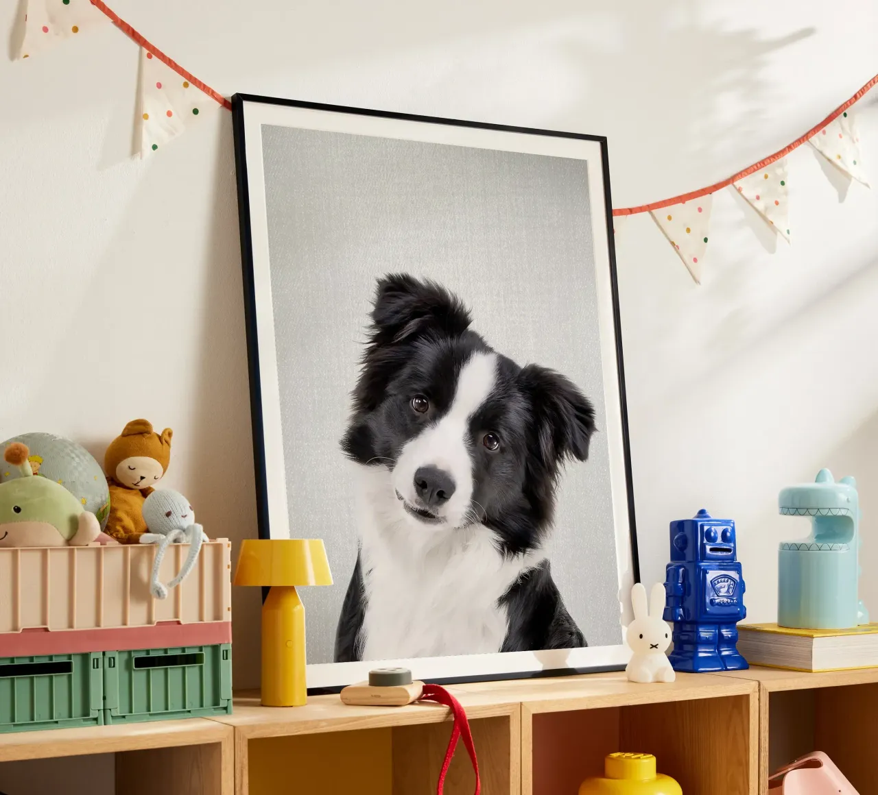 Border Collie colorato poster da Leonard R Sadler