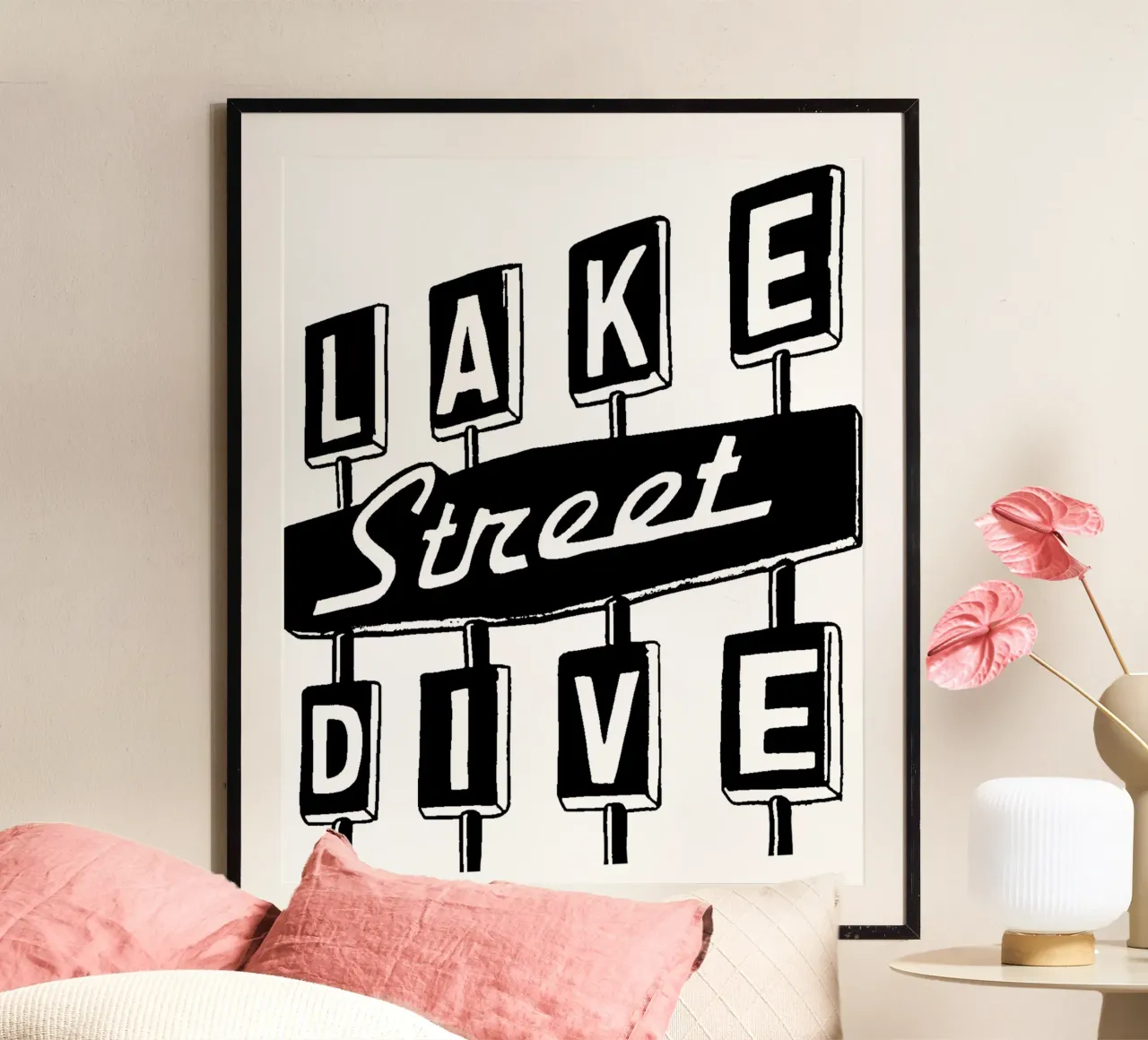 Maglietta Lake Street Dive Retro Essential poster con telaio in alluminio da anti___heroo
