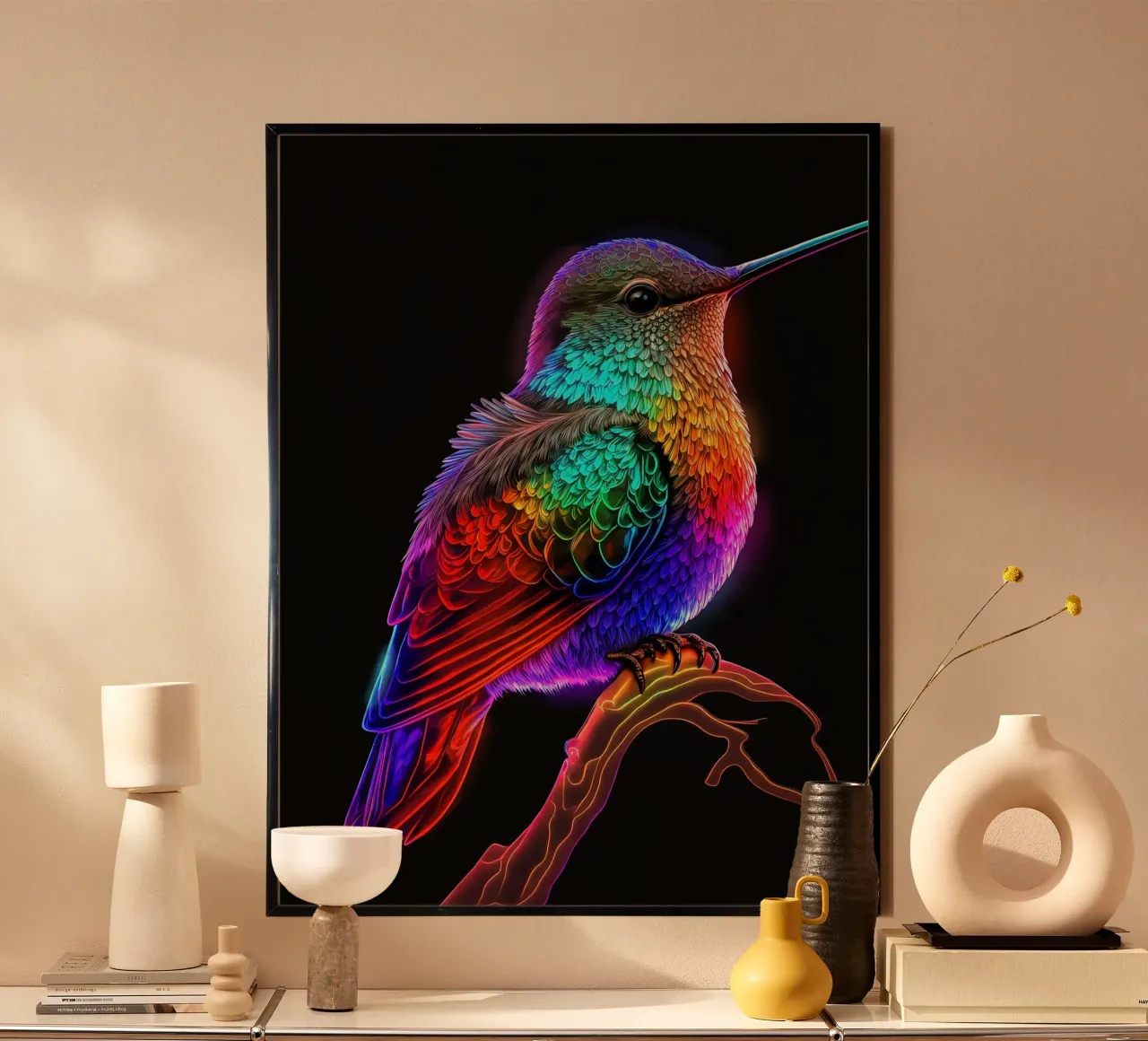 Colibrì al neon poster da Leonard R Sadler