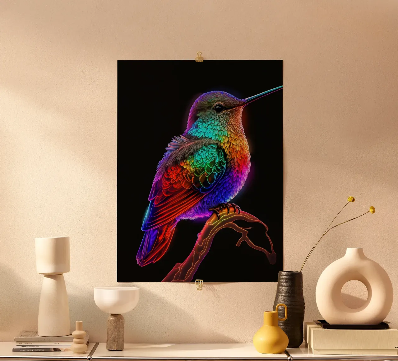 Colibrì al neon poster da Leonard R Sadler