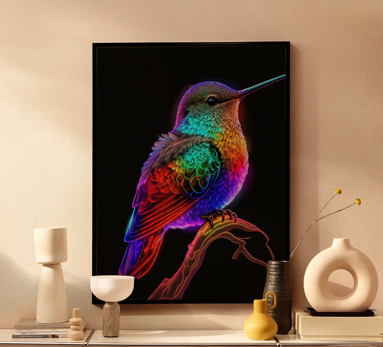 Colibrì al neon poster da Leonard R Sadler