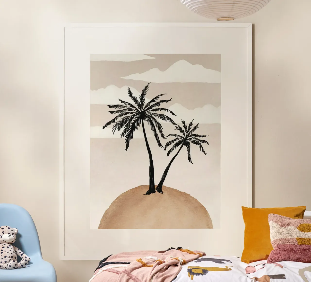 Palma astratta poster con telaio in legno da Leonard R Sadler