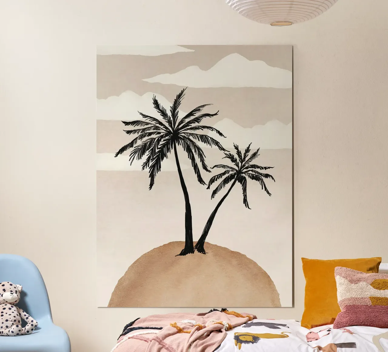 Palma astratta poster con telaio in legno da Leonard R Sadler