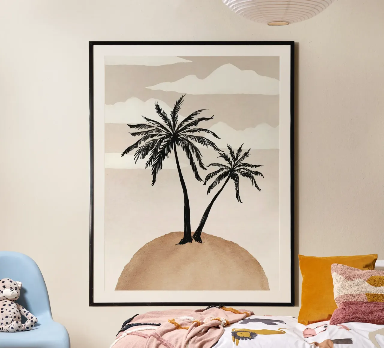 Palma astratta poster con telaio in legno da Leonard R Sadler